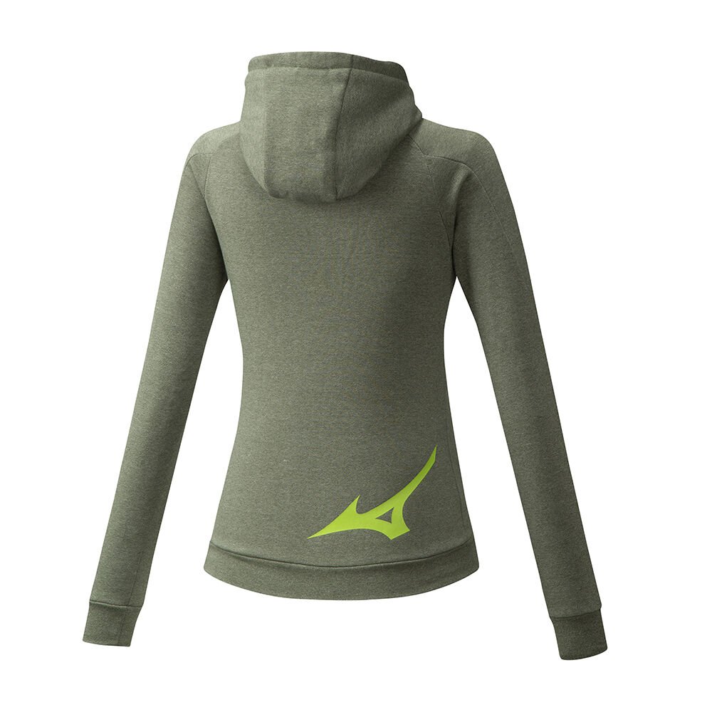 Womens Mizuno Athletic Zip Hoodie Khaki/Grey Philippines (LYXUKR045)